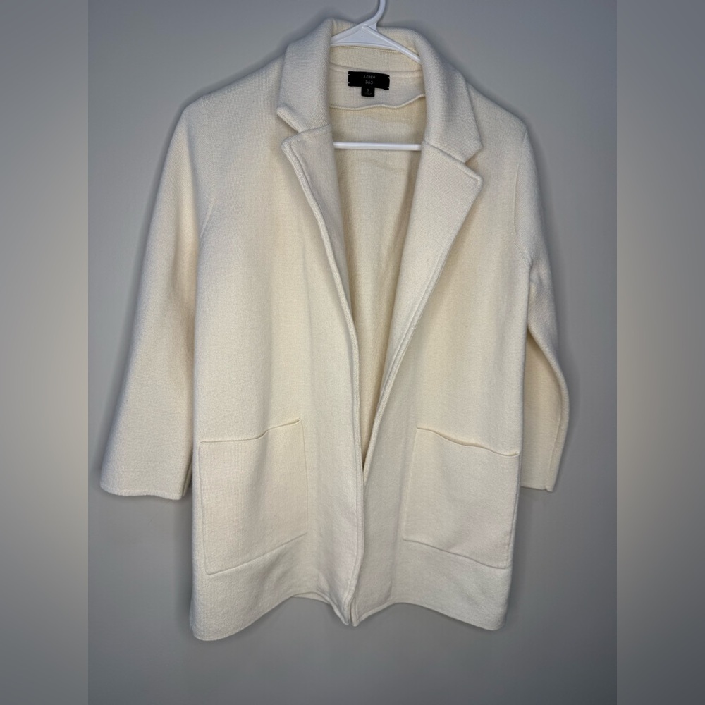 J.Crew 365 Sophie in Beige Open-Front Sweater Blazer Cardigan  Sz S Sleeve
